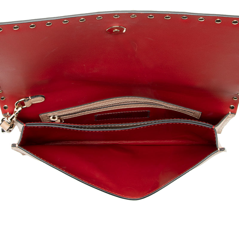 Valentino Nappa Leather Rockstud Clutch (SHF-18993)