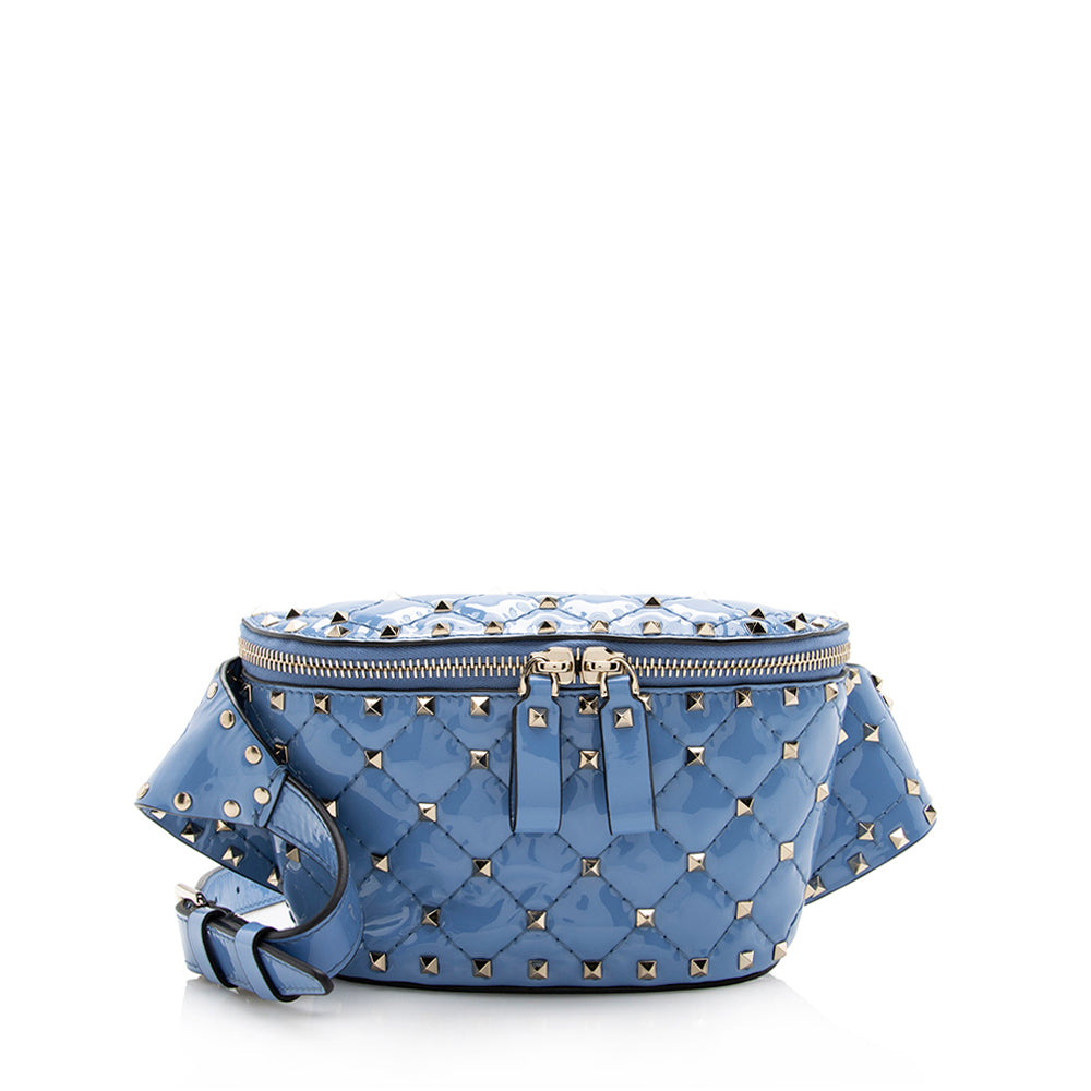 Valentino Patent Leather Rockstud Spike Bag - FINAL (SHF-149 – LuxeDH