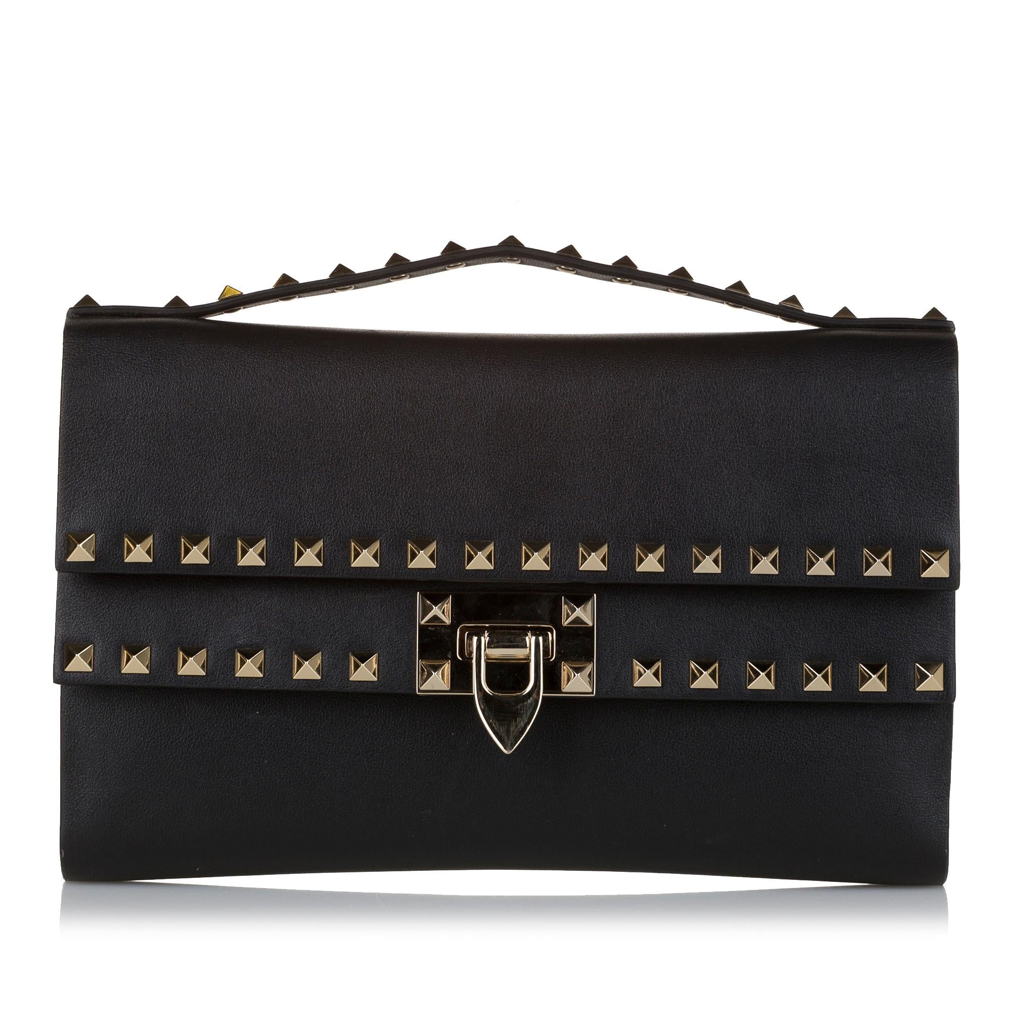 Valentino Rockstud Double Flap Satchel (SHG-34842)