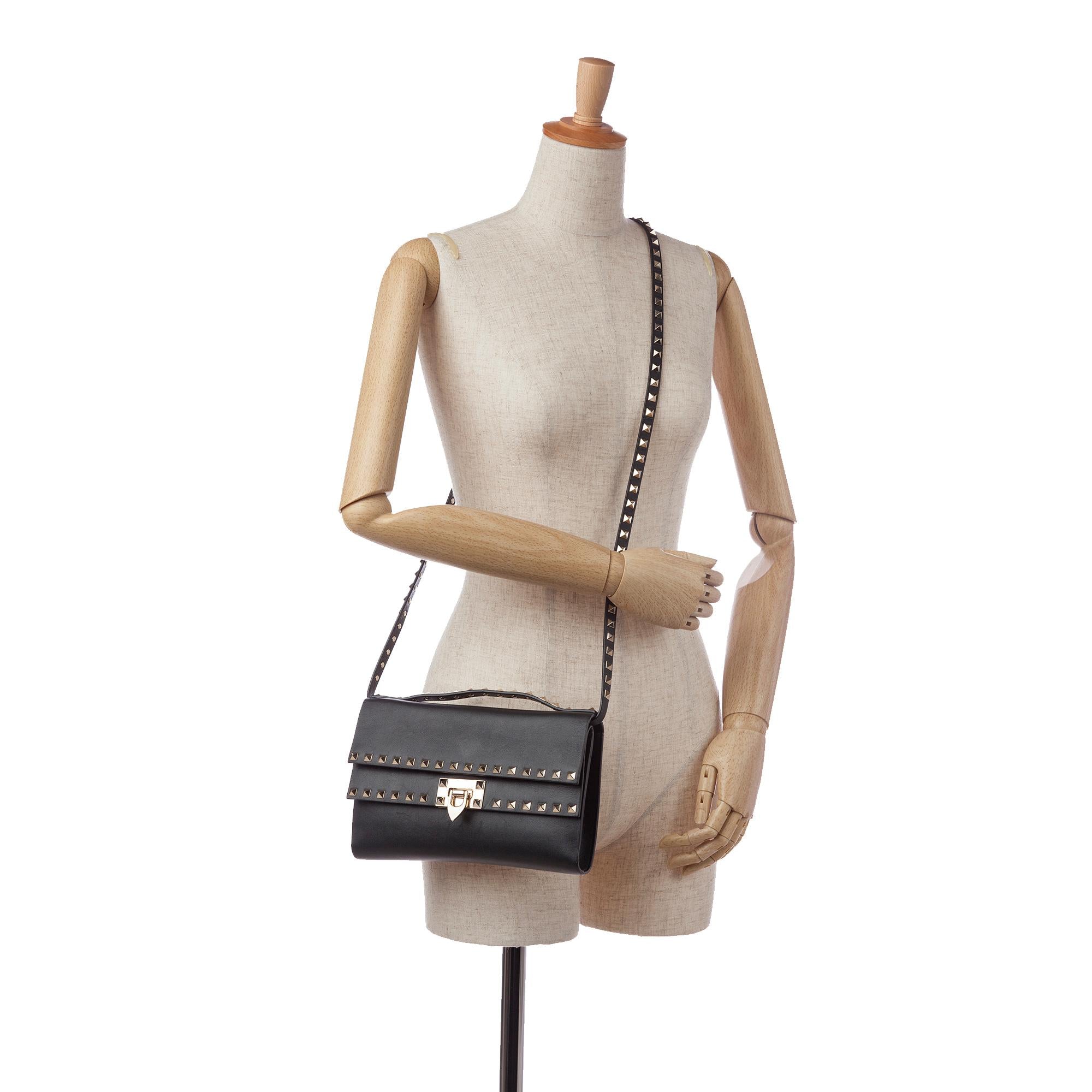 Valentino Rockstud Double Flap Satchel (SHG-34842)