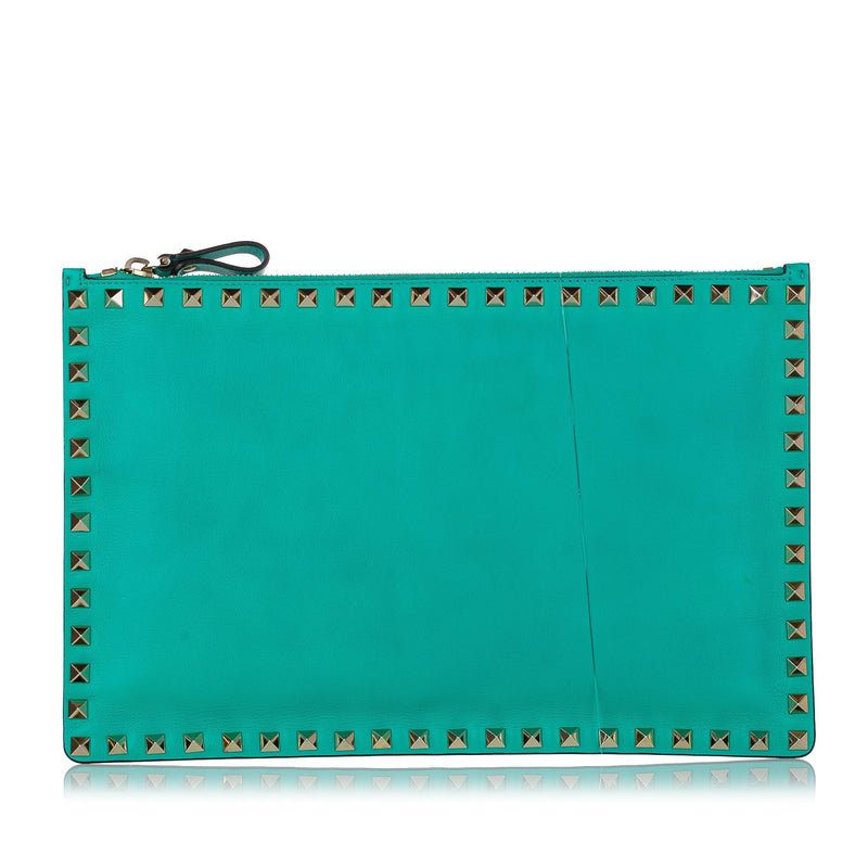 Valentino Rockstud Leather Clutch Bag (SHG-27022)