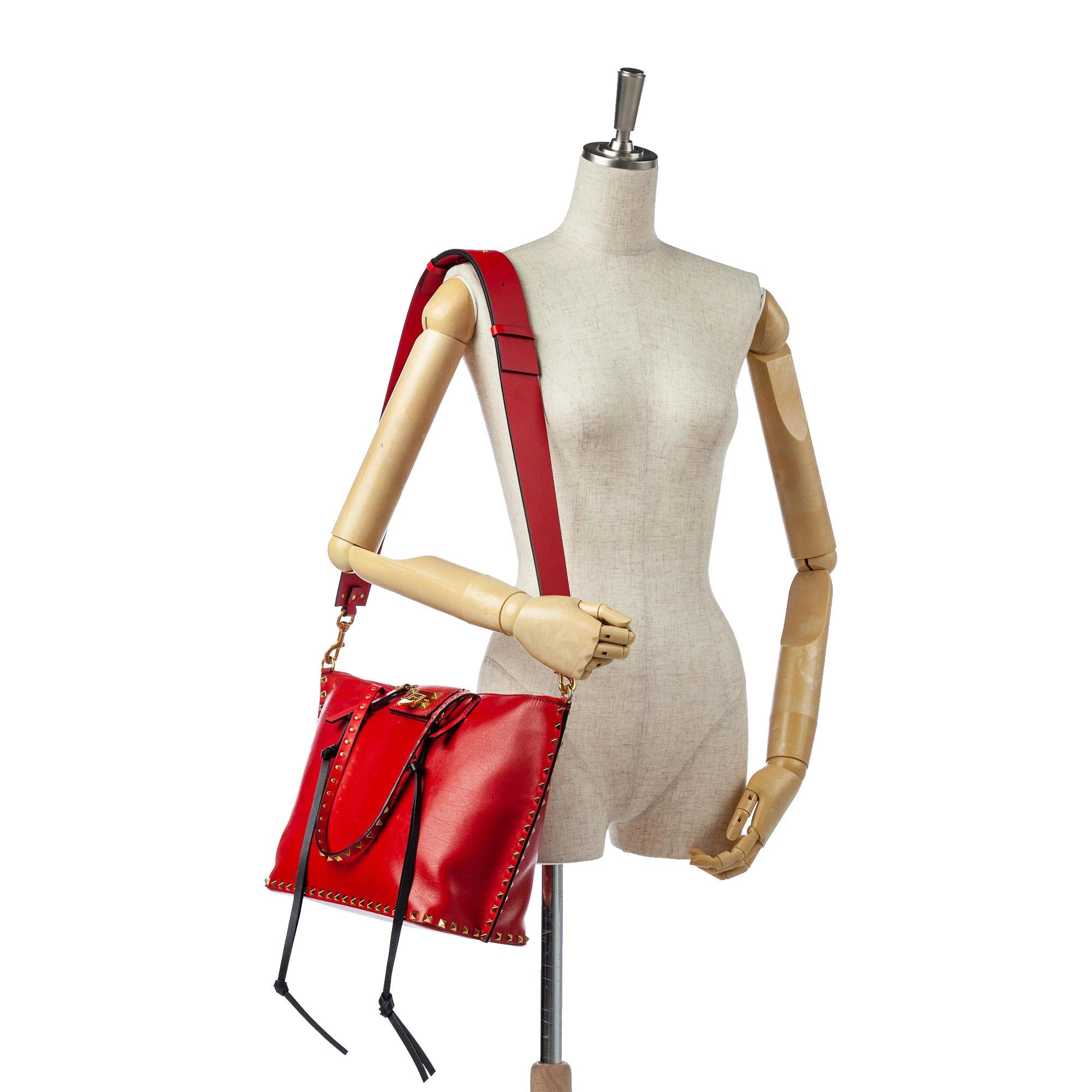 Valentino Rockstud Leather Satchel (SHG-33889)