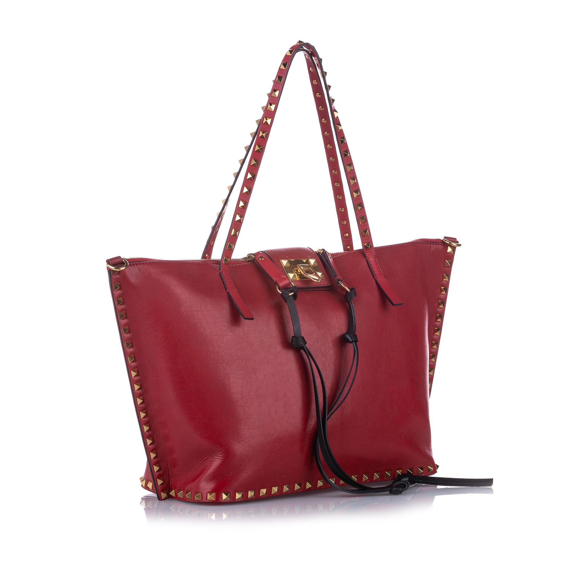 Valentino Rockstud Leather Satchel (SHG-33889)