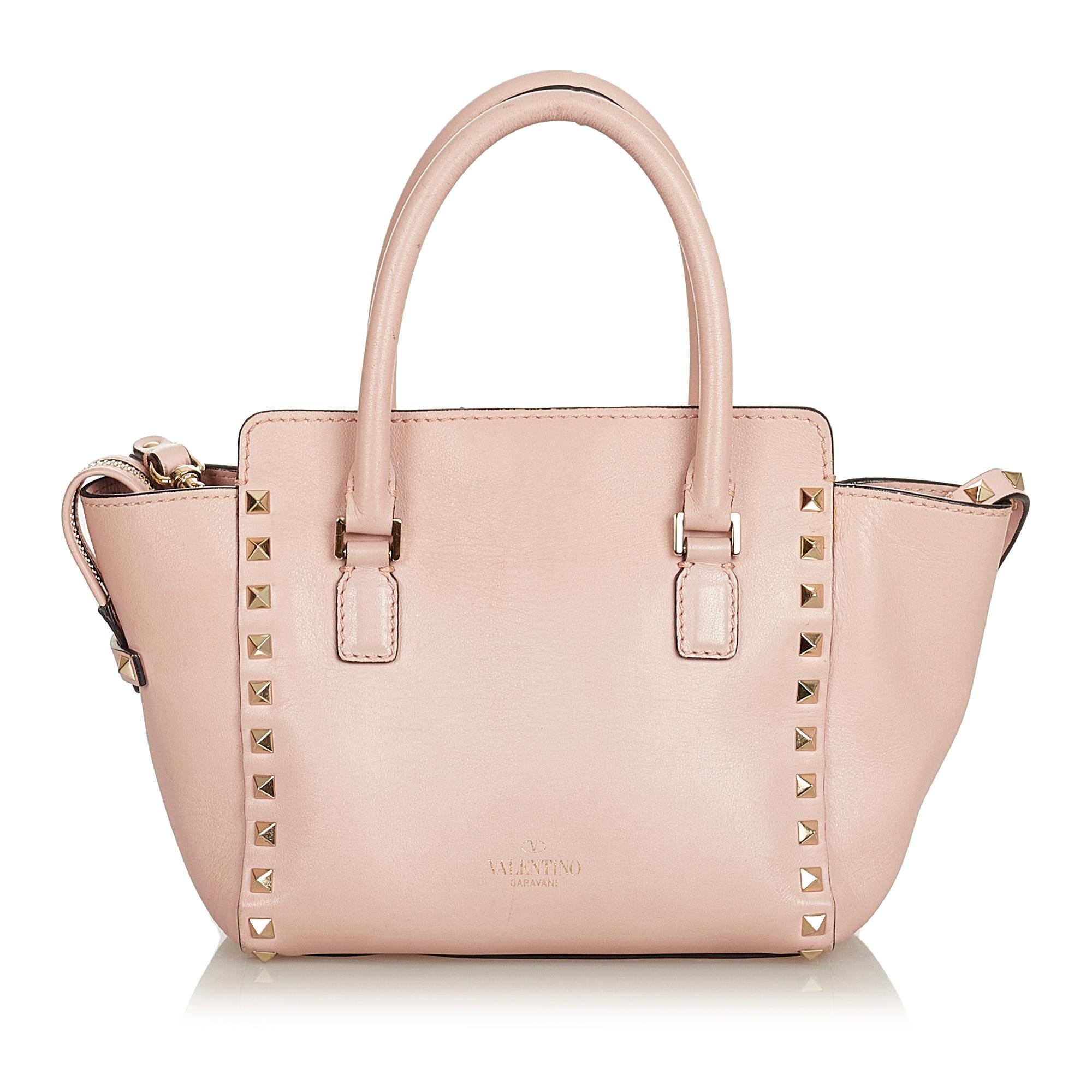 Valentino Rockstud Leather Satchel (SHG-34013)