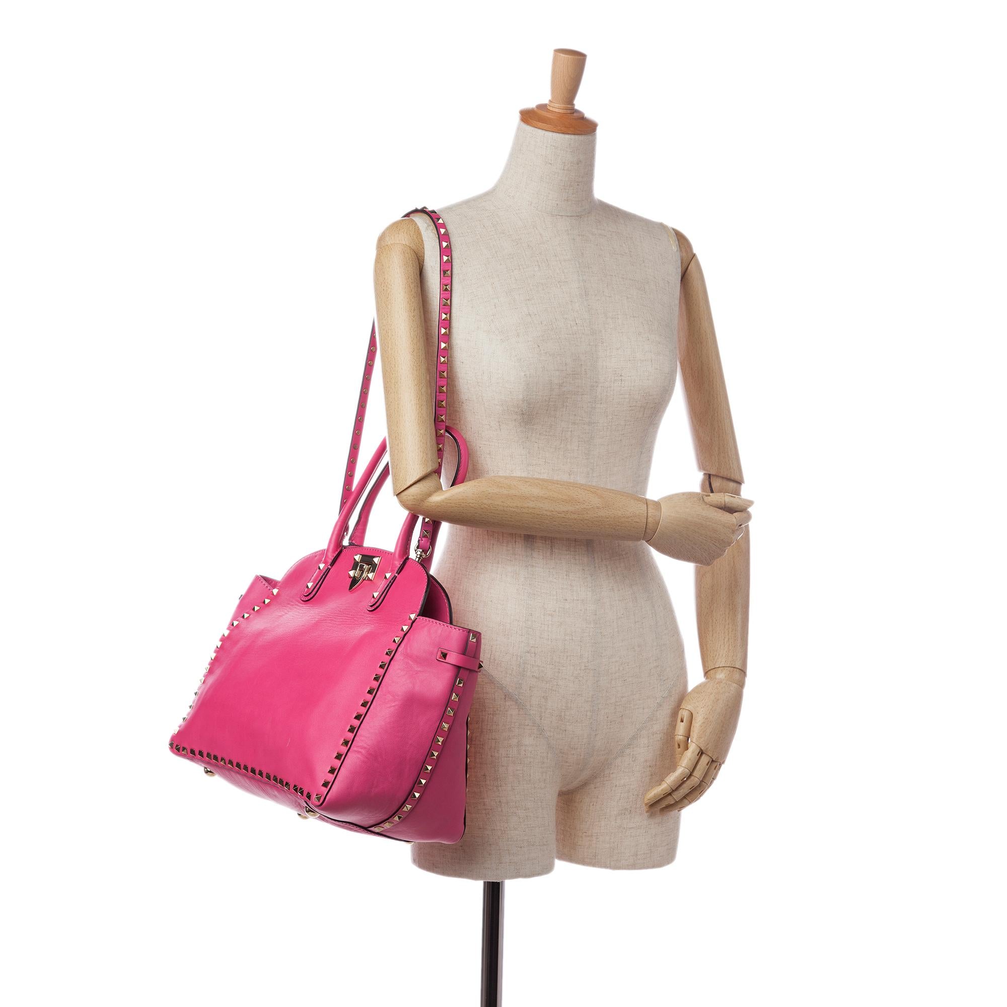 Valentino Rockstud Leather Satchel (SHG-35511)