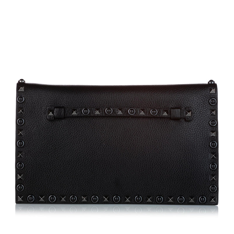 Valentino Rockstud Rolling Leather Clutch Bag (SHG-26632)