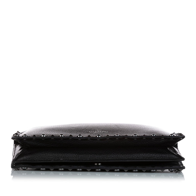 Valentino Rockstud Rolling Leather Clutch Bag (SHG-26632)