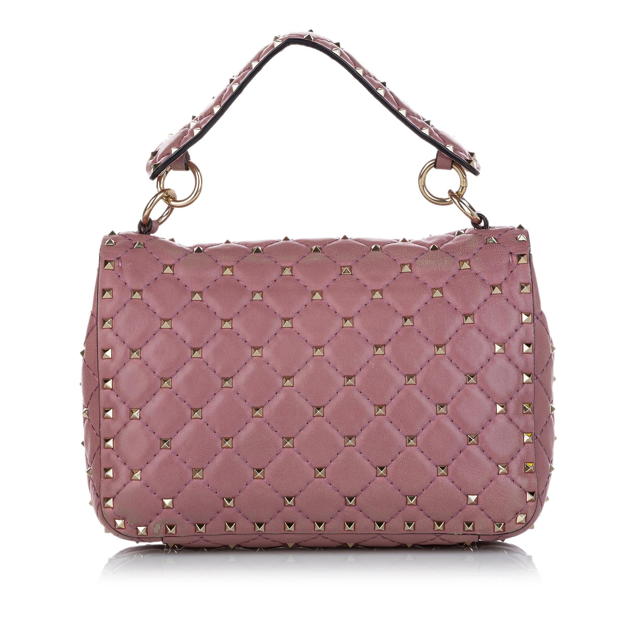 Valentino Rockstud Spike Leather Satchel (SHG-28789)