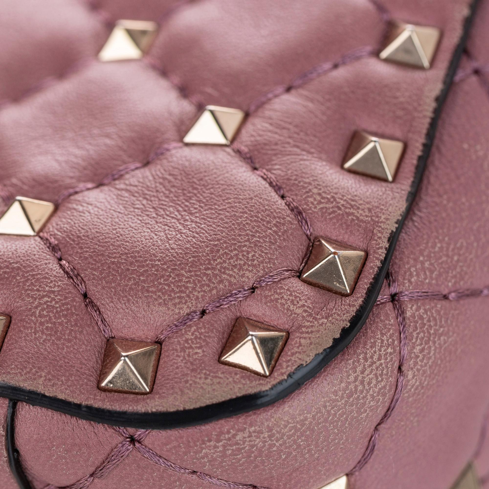 Valentino Rockstud Spike Leather Satchel (SHG-28789)