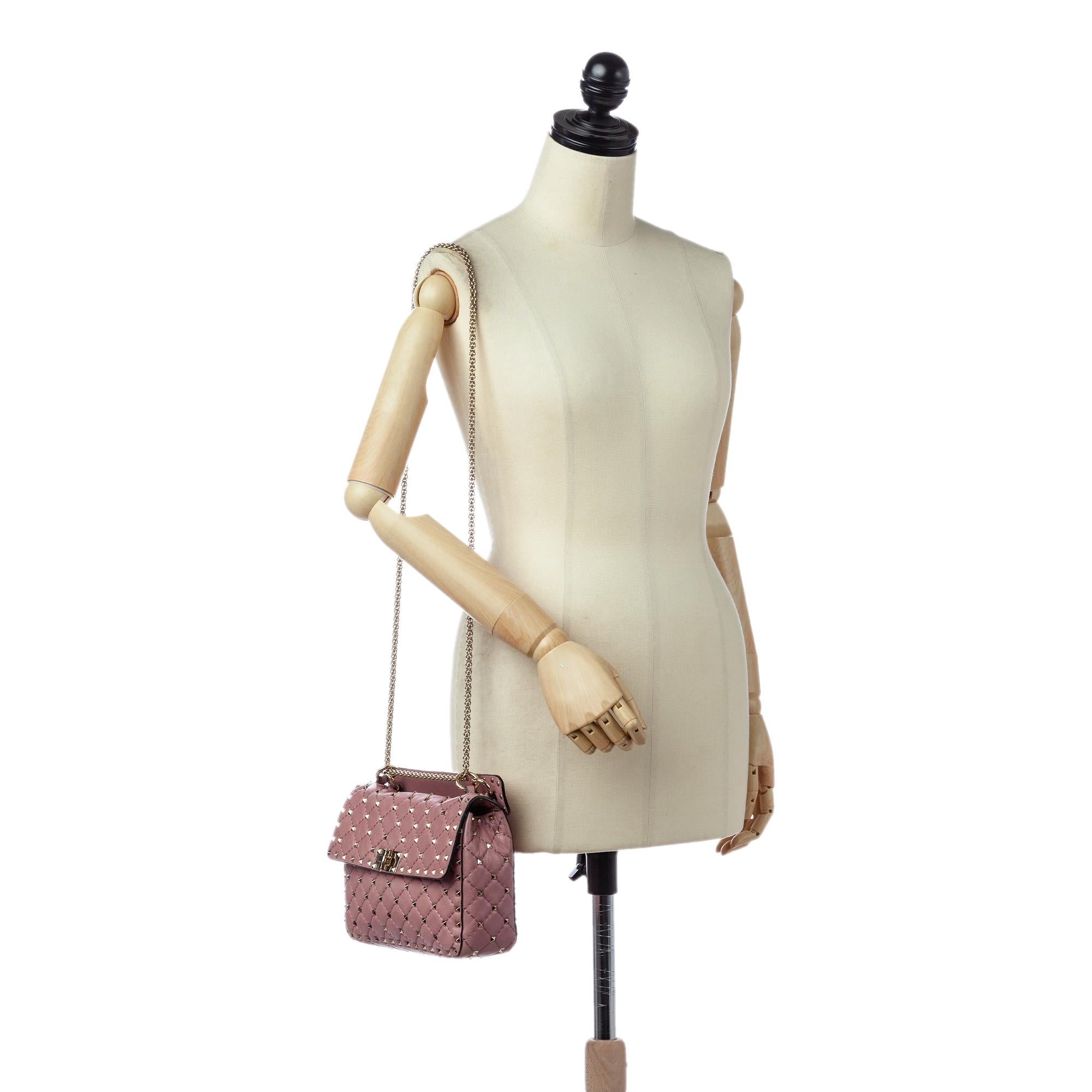 Valentino Rockstud Spike Leather Satchel (SHG-28789)