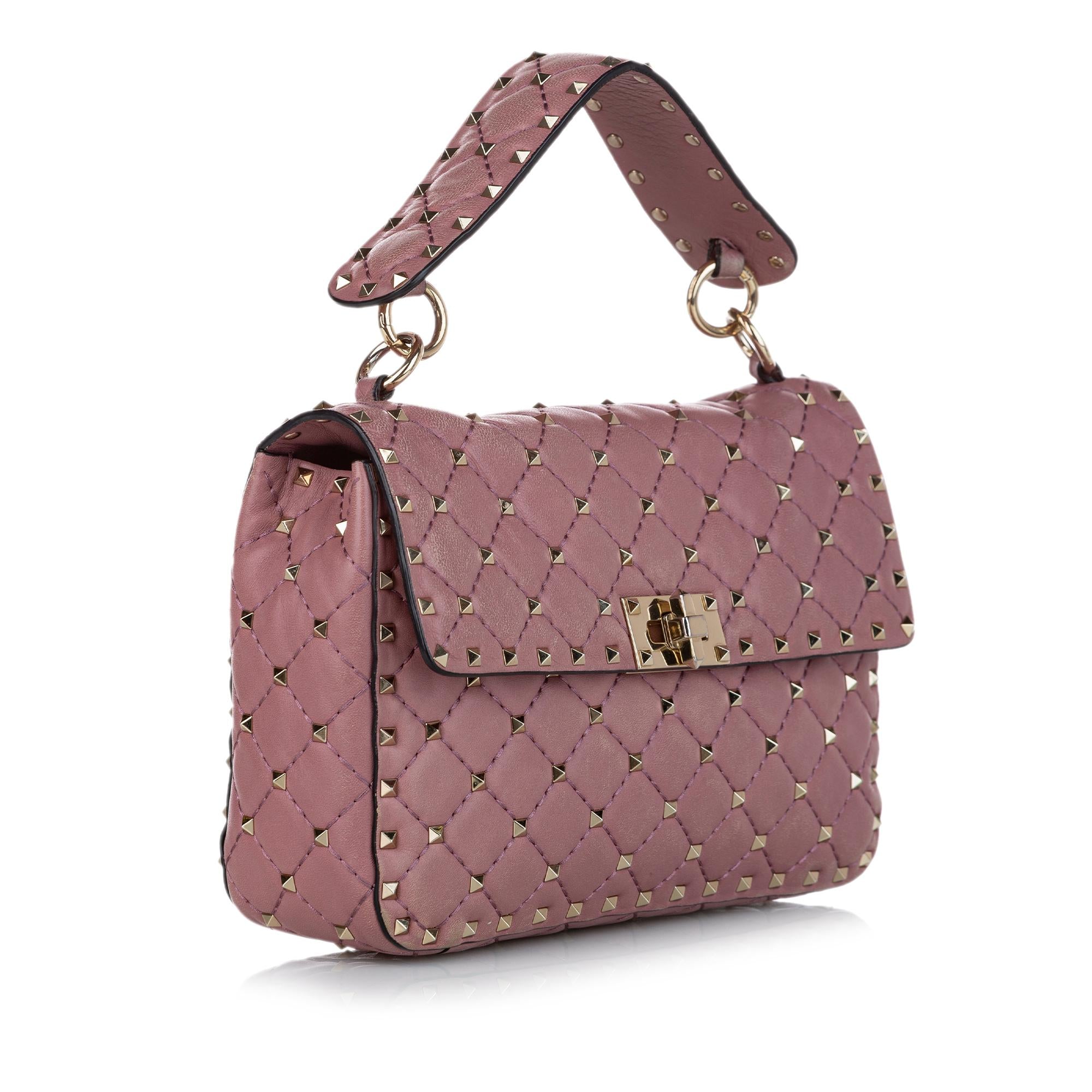 Valentino Rockstud Spike Leather Satchel (SHG-28789)