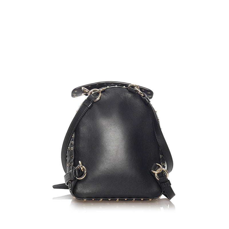 Rockstud spike leather backpack Valentino Garavani Beige in Leather -  8101351