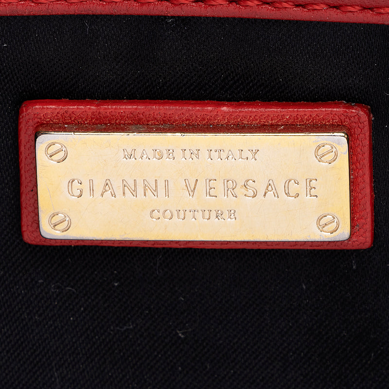 Gianni Versace Couture White Patent Leather Top Handle Bag