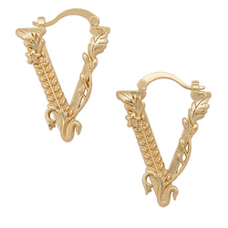 Versace V Logo Earrings in Metallic