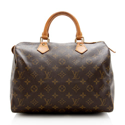 used Women Pre-owned Authenticated Louis Vuitton Monogram Speedy 30 Canvas Brown Boston Bag Top HandleBag, Women's, Size: Small